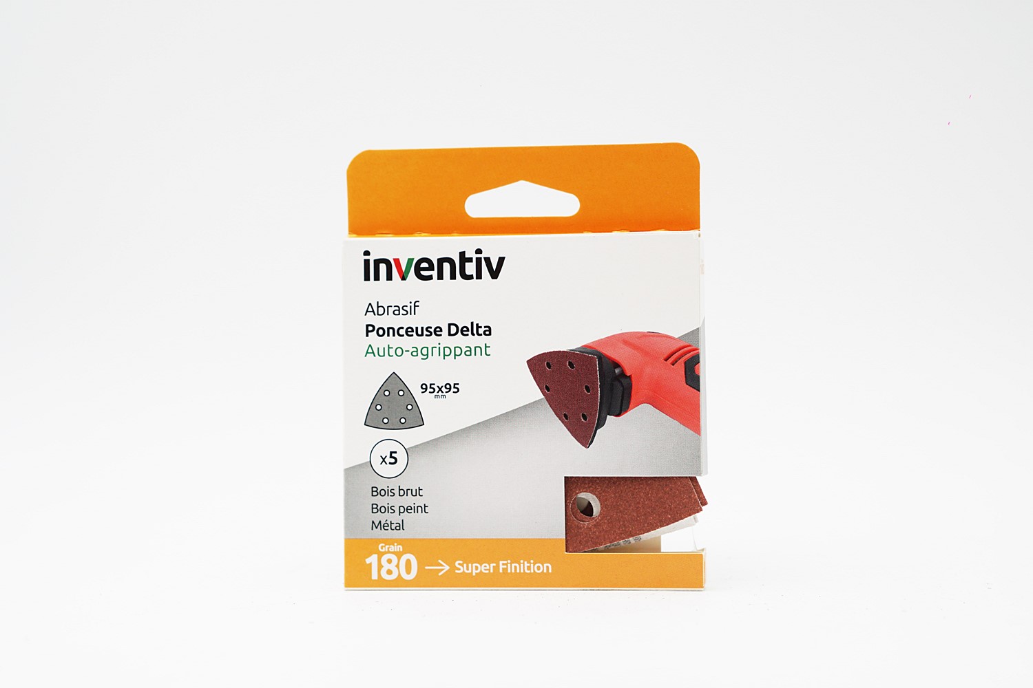 5 patins Delta 95x95mm grains 180 - INVENTIV